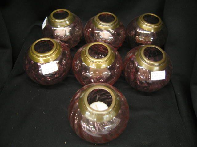 Appraisal: Cranberry Glass Candle Votives