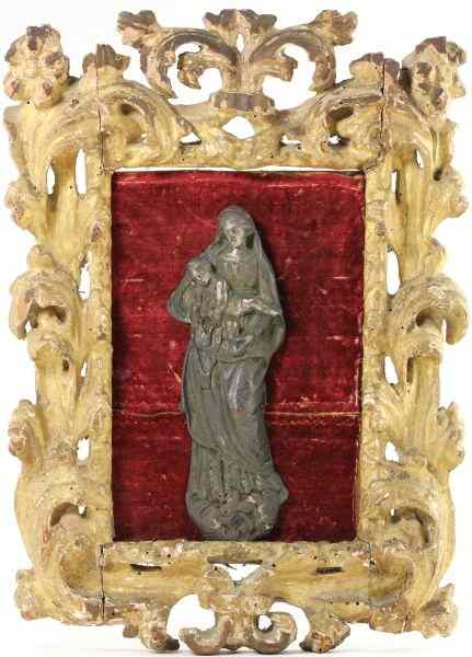 Appraisal: Silvered Bronze Icon of Madonna and Child th century likely