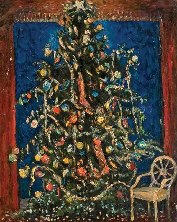 Appraisal: RICHARD HAYLEY LEVER American - Christmas Tree oil on board