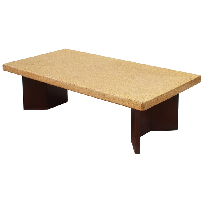 Appraisal: Paul Frankl coffee table by Johnson Furniture Co rectangular cork