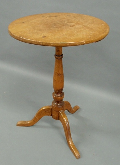 Appraisal: New England maple candlestand early th c with snake feet