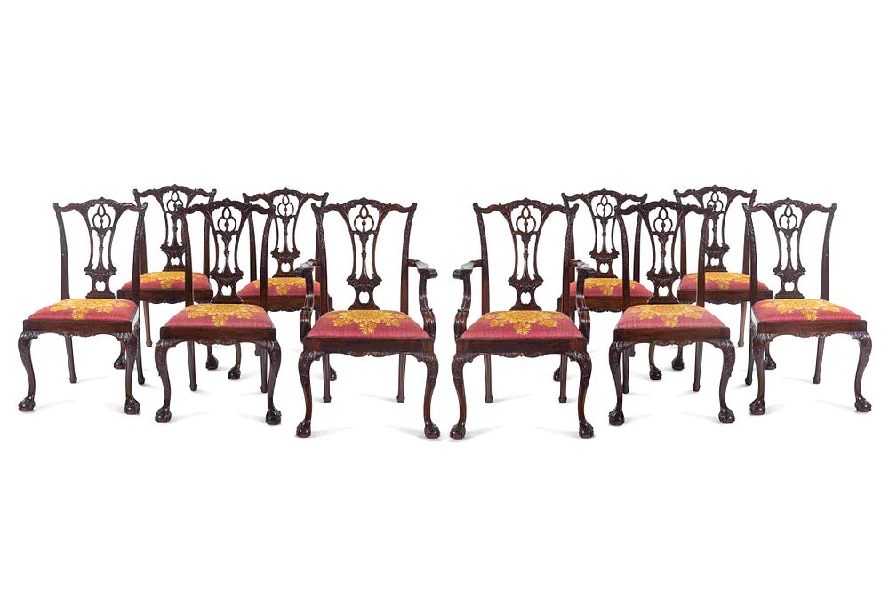 Appraisal: A Set of Ten George III Carved Mahogany Dining Chairs