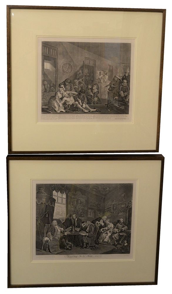 Appraisal: Group of Four William Hogarth British - Etchings on Paper