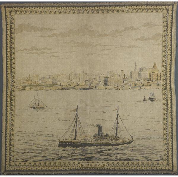 Appraisal: EARLY TH C TAPESTRY Woven tapestry depicting sailing ships and