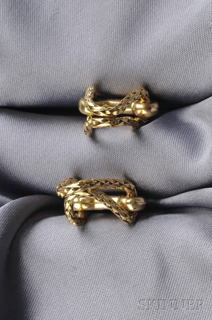 Appraisal: kt Gold Cuff Links Boucheron France designed as twisted link