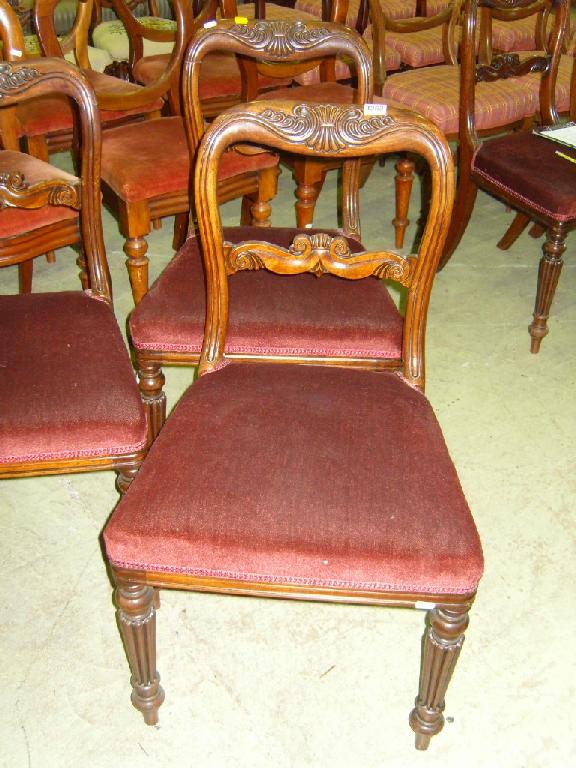 Appraisal: A set of five Victorian mahogany balloon back dining chairs