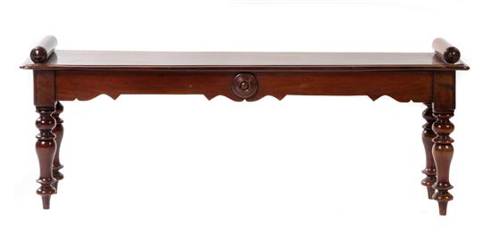 Appraisal: Sale Lot A Regency Mahogany Bench raised on turned tapering