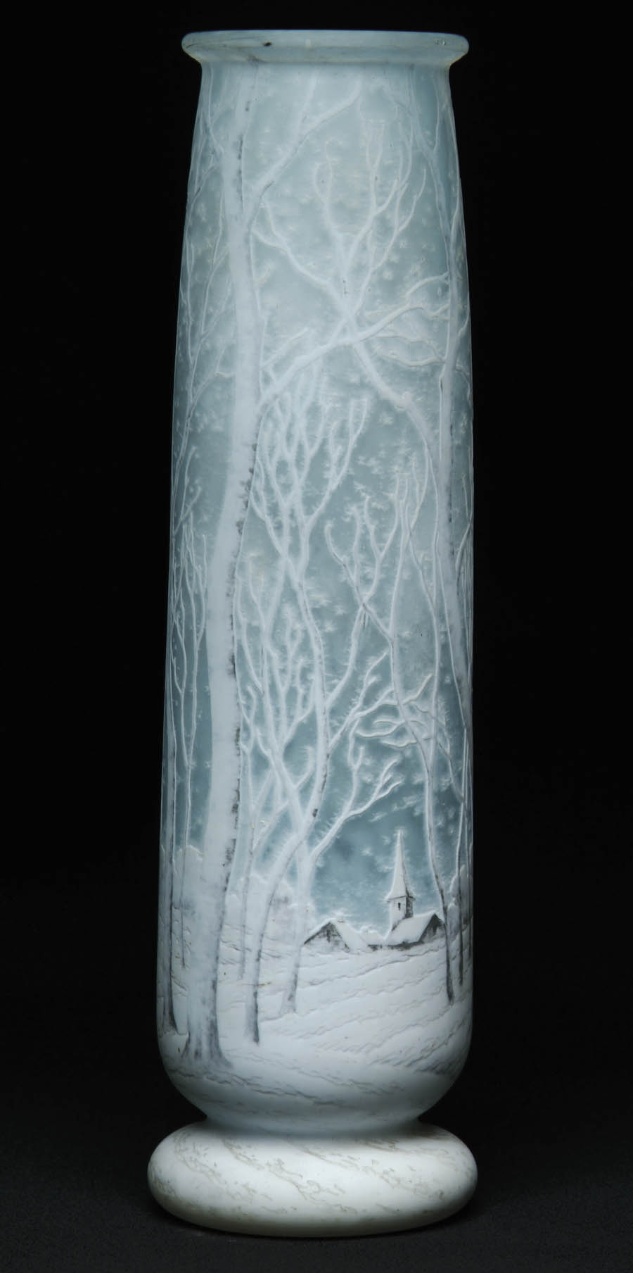 Appraisal: DAUM FRENCH CAMEO VASE Wonderful and fine acid-etched and enamel