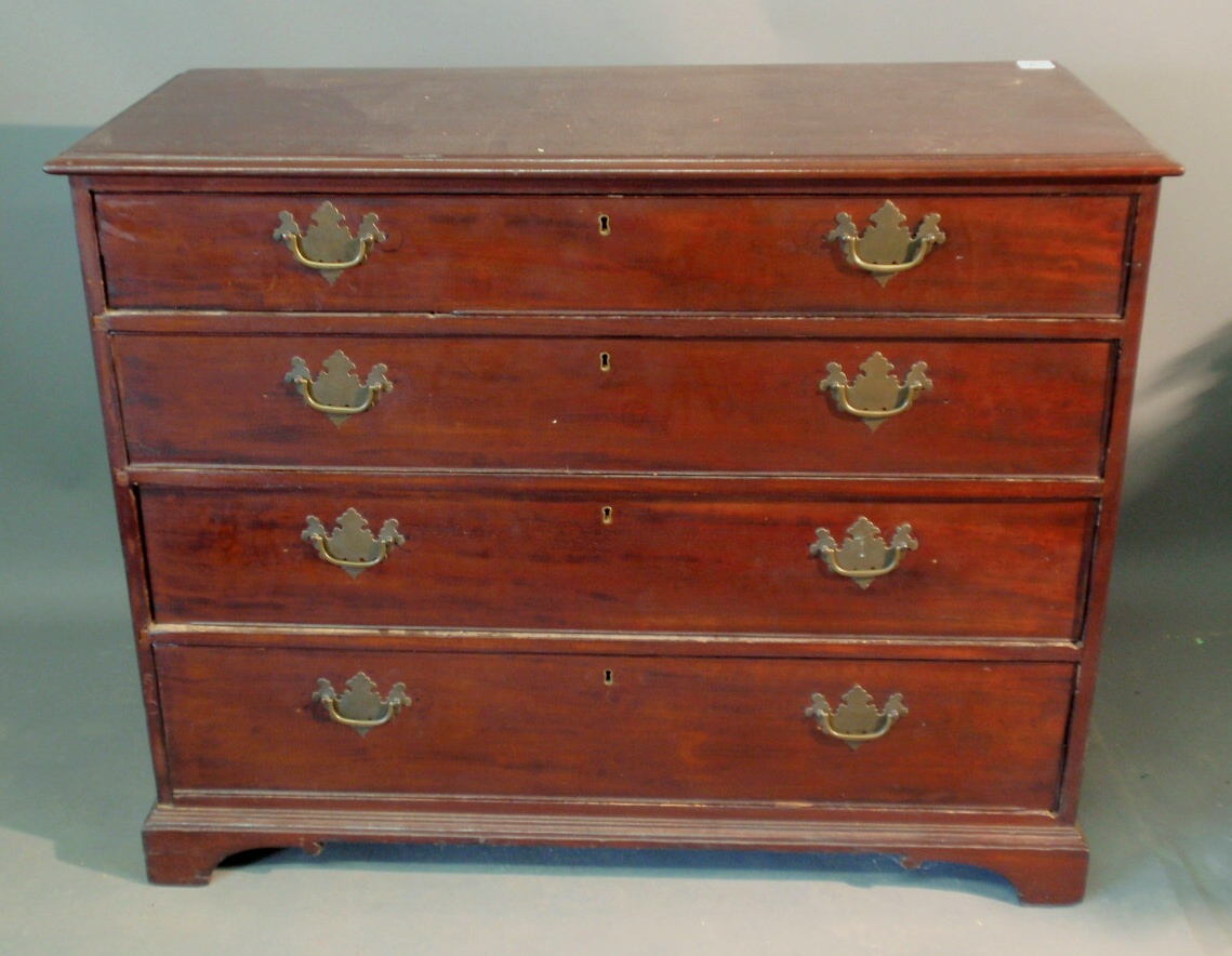 Appraisal: Chippendale mahogany chest of drawers c with a molded top