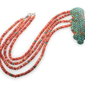 Appraisal: Reano Family Kewa Multi-Strand Necklace late th century a double-strand