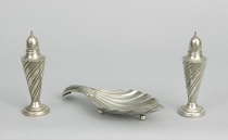 Appraisal: A Shell-Shaped Sterling Silver Bon Bon Dish And A Pair