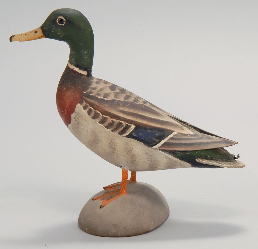 Appraisal: QUARTER-SIZE MALLARD DRAKE DECOY In standing form By James Lapham