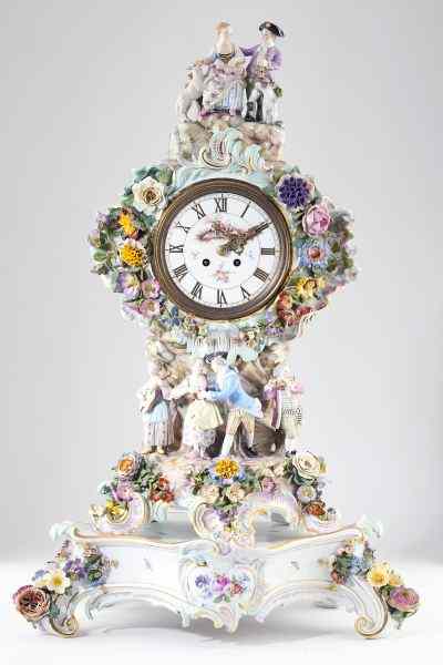 Appraisal: Meissen Porcelain Figural Clock Stand th century the clock decorated