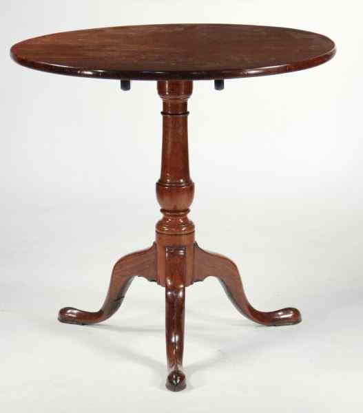 Appraisal: th Century Tilt Top Tablewalnut round top with block support