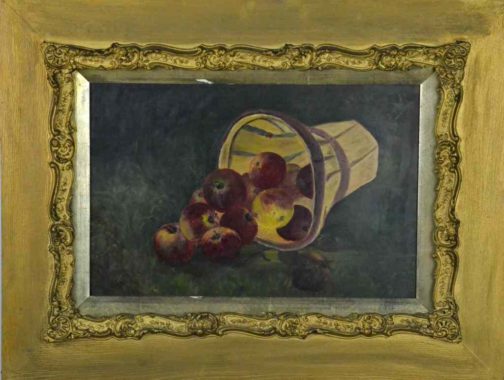 Appraisal: American School Oil Painting on BoardDepicting still life of apples