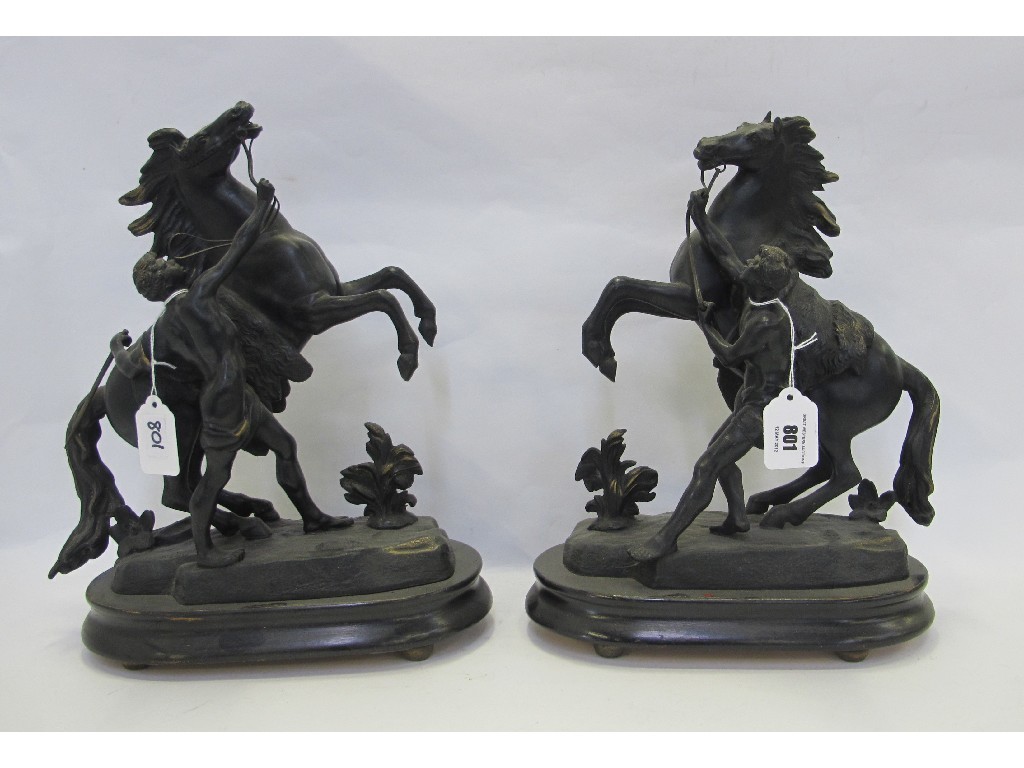 Appraisal: Pair of Spelter figures of Marli horses