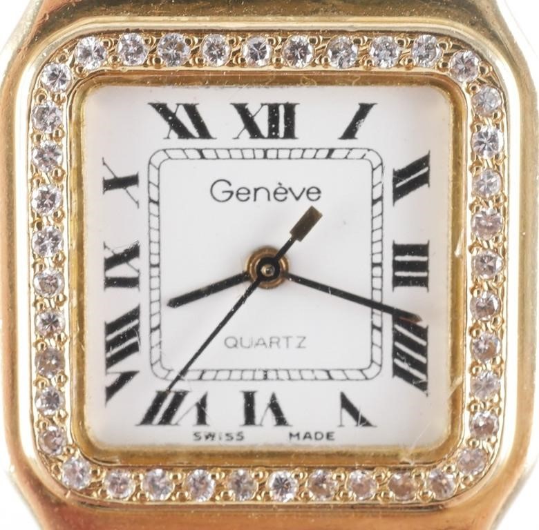 Appraisal: Ladies Geneve K yellow gold and diamond Swiss made quartz