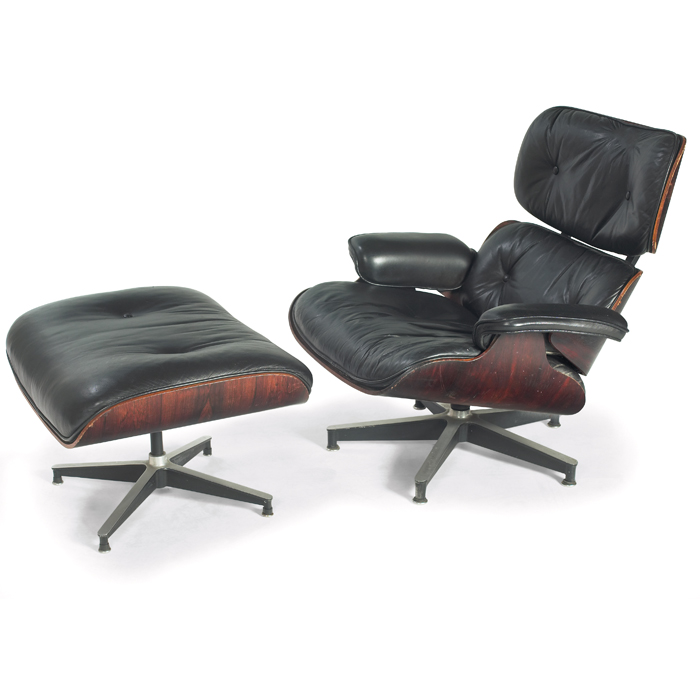 Appraisal: Early Charles Ray Eames lounge chair and ottoman by Herman