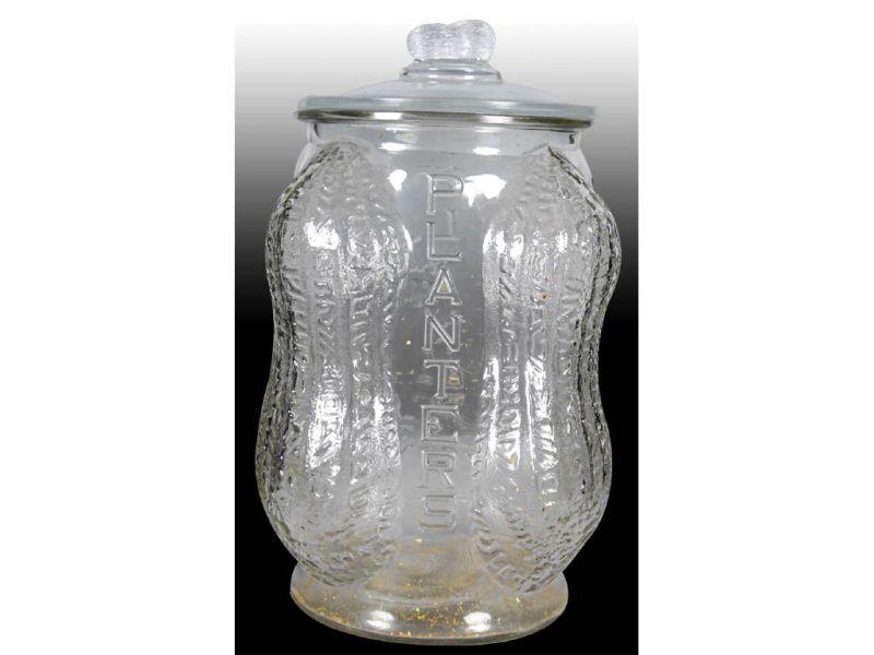 Appraisal: Planters Peanut -Corner Jar Description '' x '' Lid and