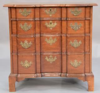 Appraisal: Chippendale mahogany diminutive block front chest of four drawers on