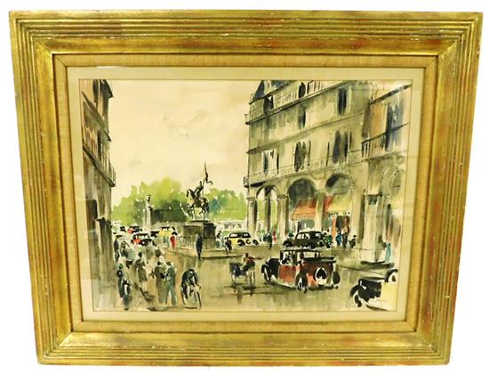 Appraisal: Guy Nayrac French th C framed watercolor on paper of