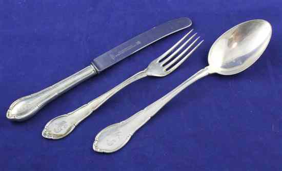 Appraisal: A th century part canteen of German standard cutlery with