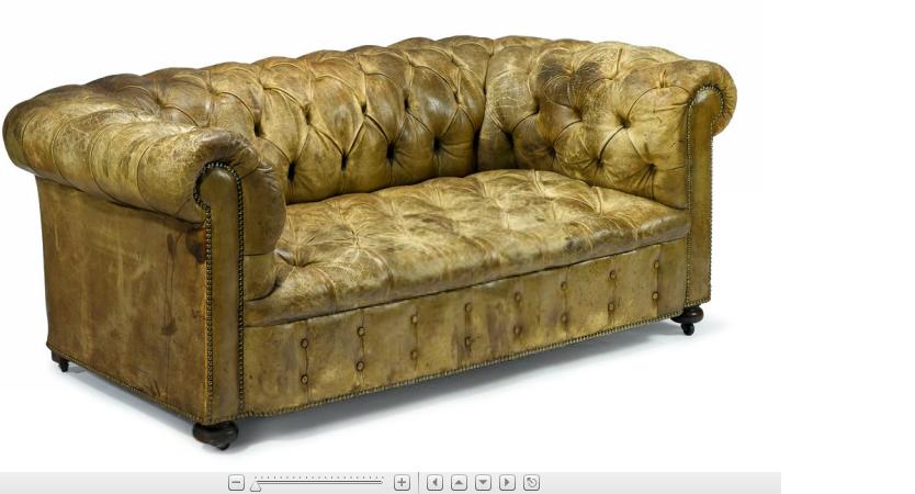 Appraisal: Pair late Victorian brown lea the r Chesterfield sofa the