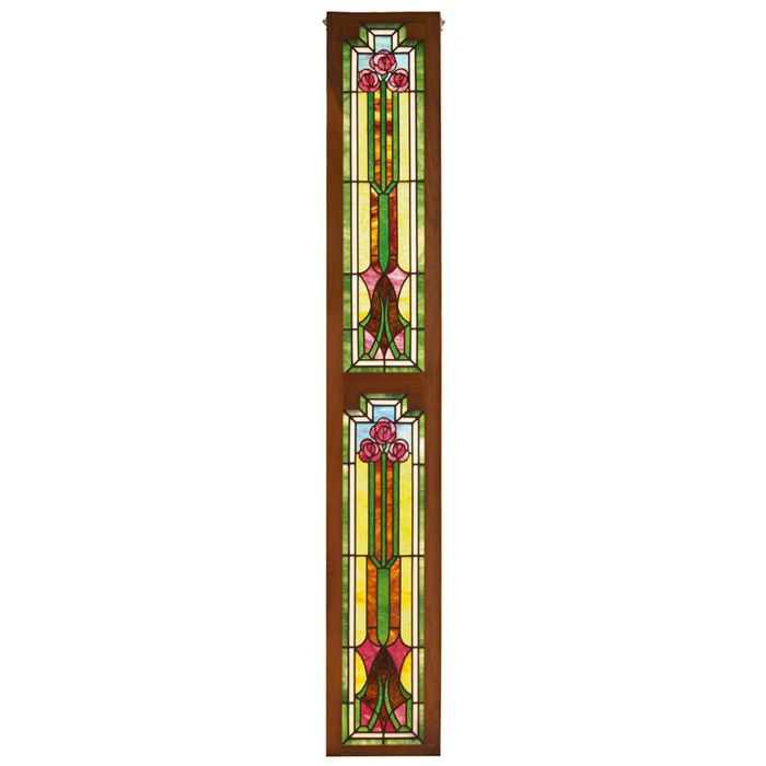 Appraisal: Arts Crafts window stained glass with an English rose design