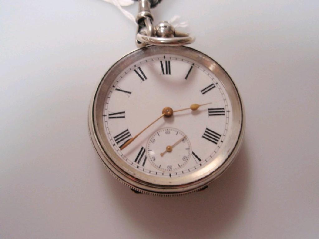 Appraisal: An Edwardian silver open face pocket watch Birmingham with silver