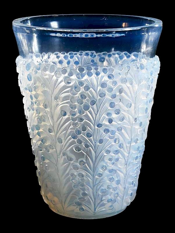 Appraisal: R Lalique Saint-Tropez Opalescent Glass Vase model introduced model number