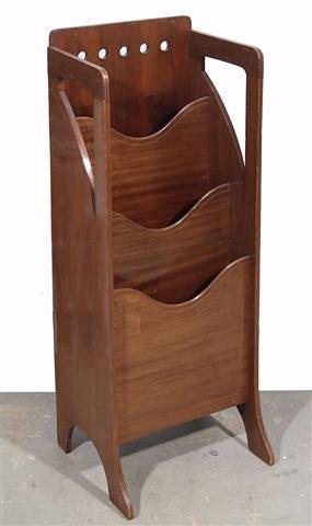 Appraisal: A LIBERTY DESIGN MAHOGANY AND STRING INLAID MAGAZINE RACK circa