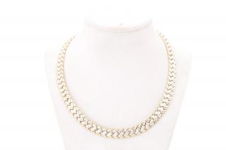 Appraisal: k Yellow White Gold Chevron Necklace A k yellow and