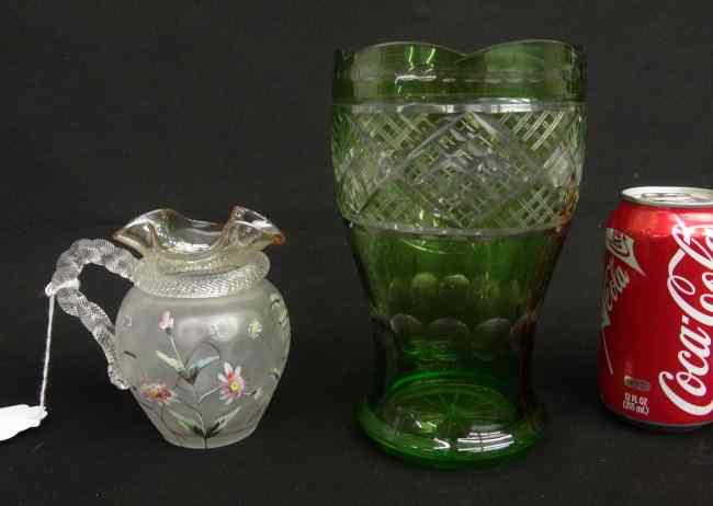 Appraisal: Lot including th c MT Washington glass pitcher '' Ht