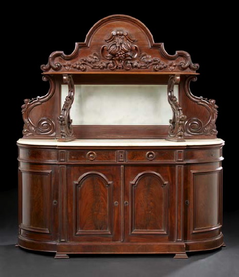 Appraisal: American Rococo Revival Mahogany and Marble-Top Sideboard third quarter th