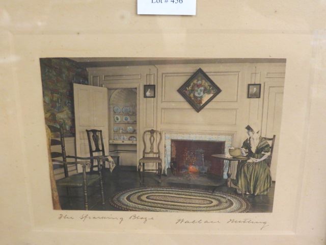 Appraisal: Wallace Nutting Print The Sparkling Blaze lady seated by the