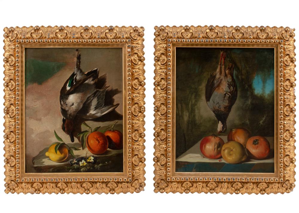 Appraisal: Gumersindo Diaz Spanish - Nature Mortes with Fowl and Fruit