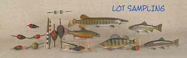 Appraisal: Five contemporary carved and painted fish decoys by Tom Christiansen