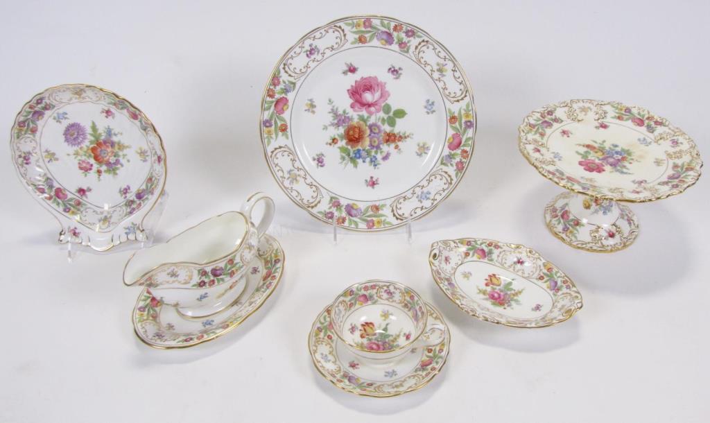 Appraisal: Hammersley 'Dresden Sprays' Bone China piece partial set including dinner