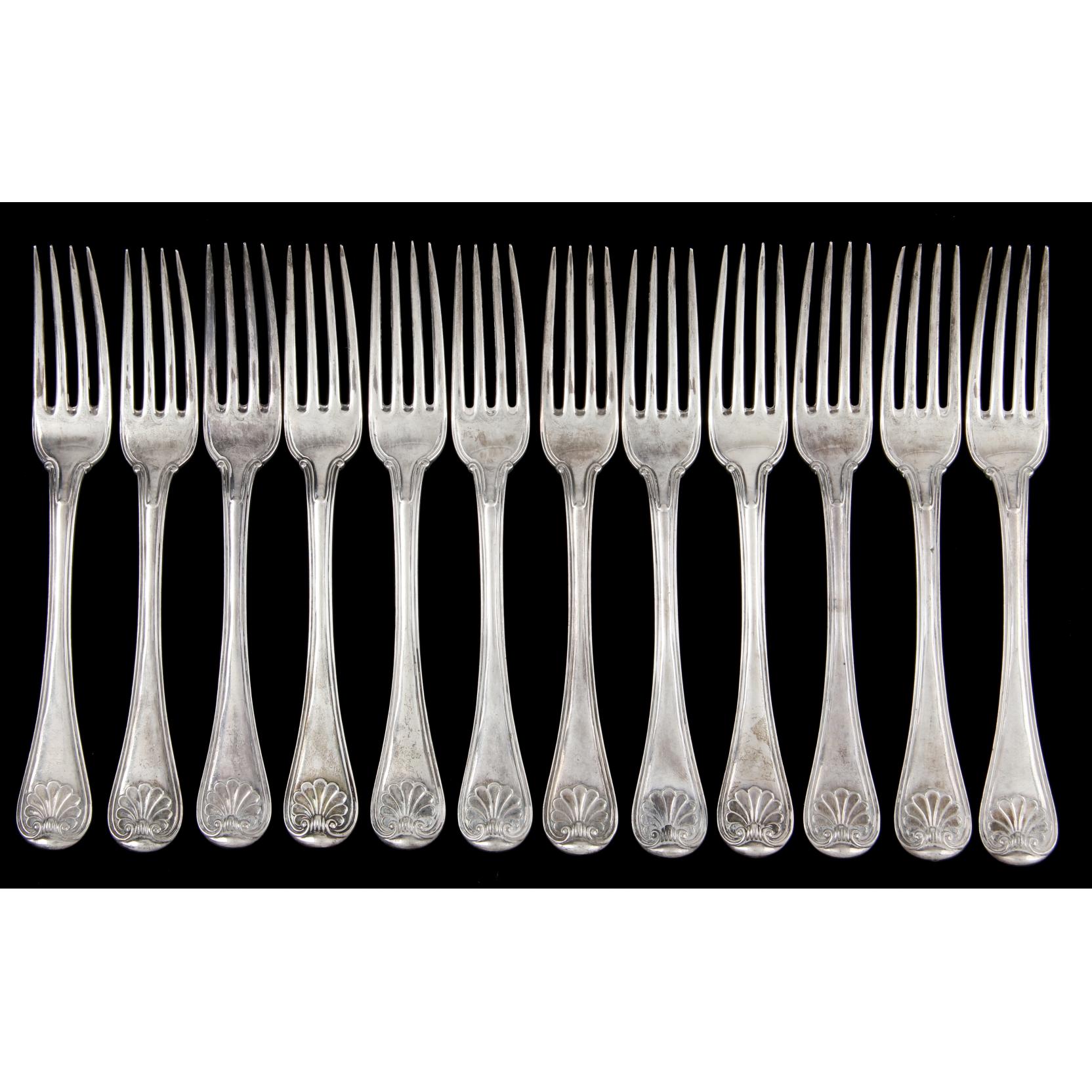 Appraisal: Set of George III Silver Dinner Forks by Paul Storr