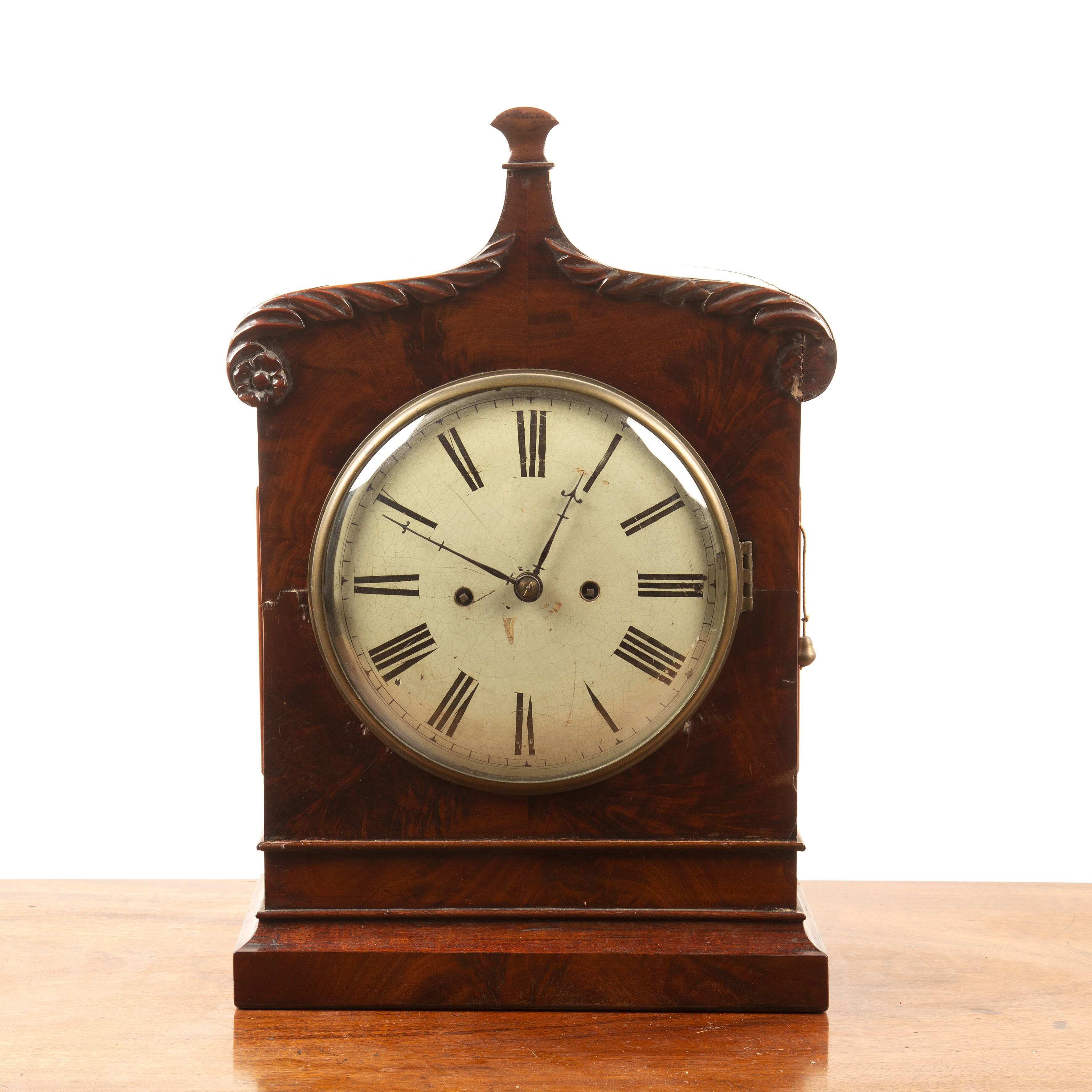 Appraisal: Mahogany cased bracket clock and later bracketVictorian the painted dial