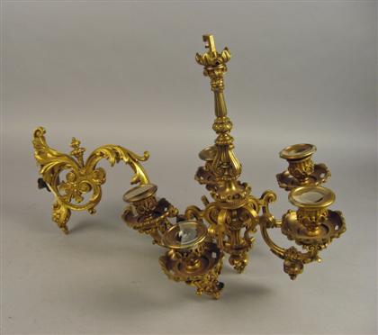 Appraisal: Pair Louis XV style gilt bronze wall sconces late th