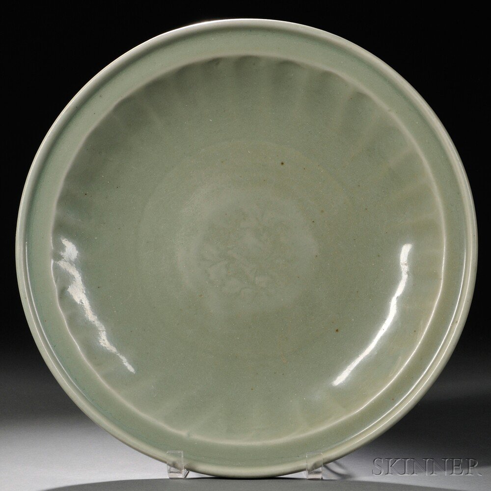 Appraisal: Large Longquan Celadon Dish China Ming Dynasty or later the