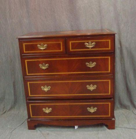 Appraisal: Georgian Style Mahogany High Chest With inlay on top and