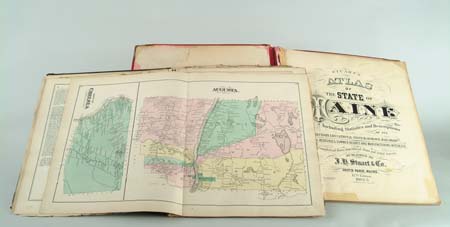 Appraisal: TWO EARLY MAINE ATLASES Atlas of Kennebec Co Maine by