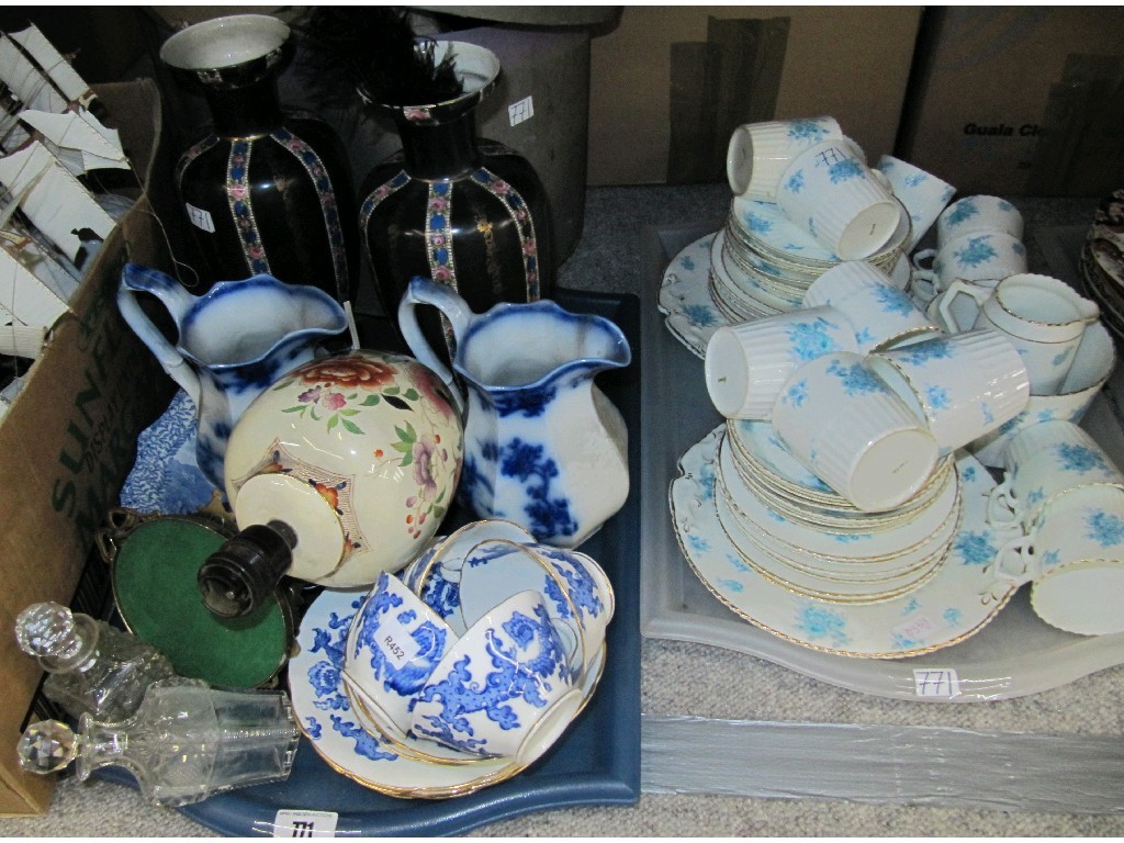 Appraisal: Lot comprising two trays of assorted teawares and ceramics and