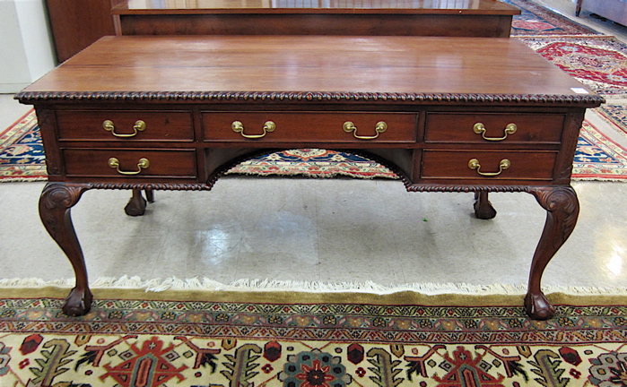 Appraisal: CHIPPENDALE STYLE MAHOGANY DESK th century having a flat rectangular