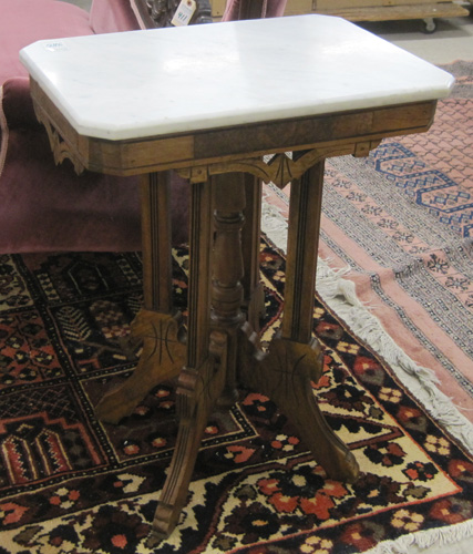 Appraisal: VICTORIAN MARBLE-TOP LAMP TABLE American late th century having a