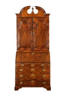 Appraisal: Queen Anne Walnut Secretary Bookcase th C English circa A