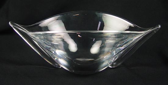 Appraisal: Steuben Crystal Bowl Stylized crystal bowl in colorless pillar form