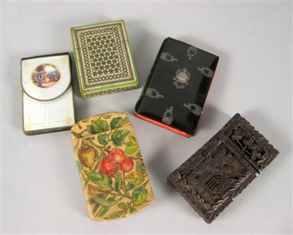 Appraisal: Five assorted card cases late th early th century Comprising